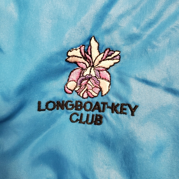 Vtg 90s IZOD Club Nylon Full Zip Windbreaker Men's Size XXLarge Blue Hiden Hood - Picture 3 of 9